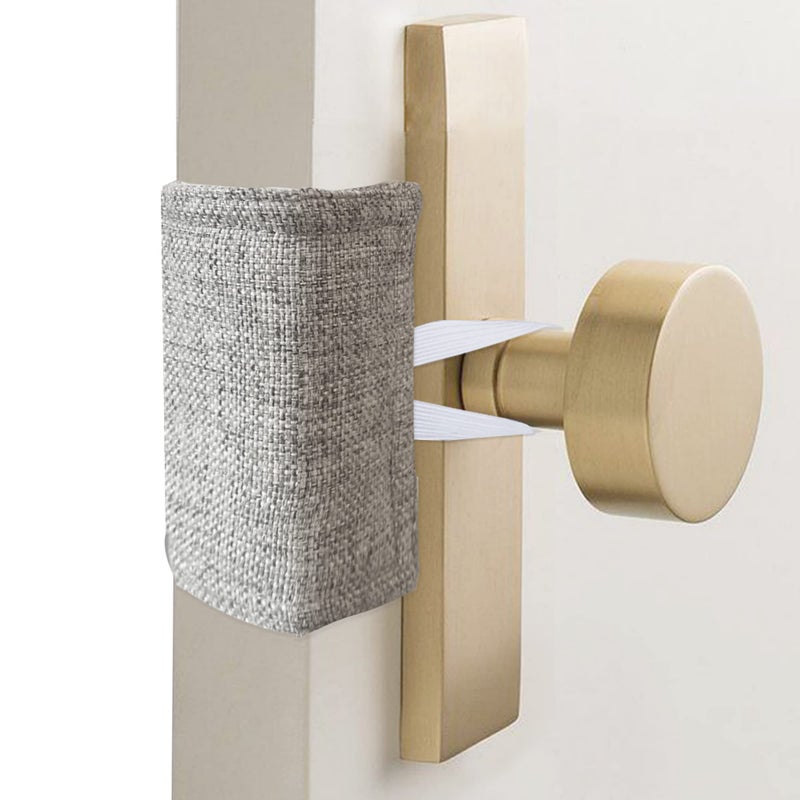 warmtone Door Silencer Padded Door Latch Cover, Baby Door Cushion Quiet Closer Door Lock Cover Universal Fit for No More Noise Light Sleeper Baby Nursery - 4 x 3 Inches, Light Grey, Set of 3 - Image 5